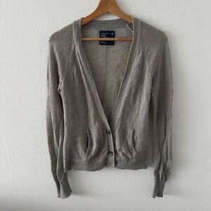 American Eagle Women’s Grey Cardigan Sweater Large